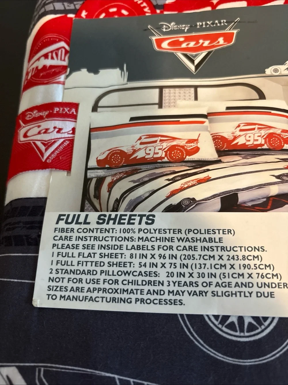 Disney Pixar Cars Lightning McQueen #95 Full Sheet Set NWT Jay Franco Bedding